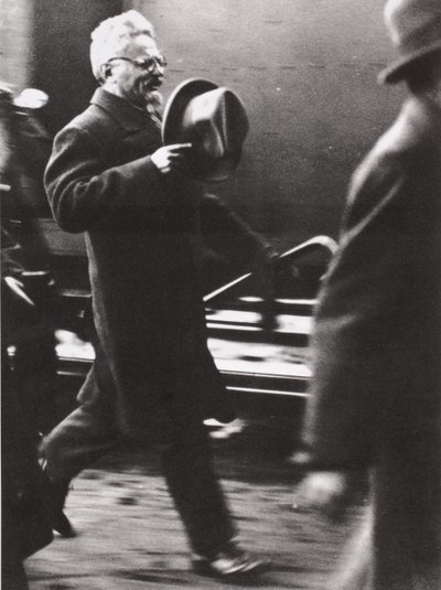 Trotsky Arrives in Paris by Russian Photographer